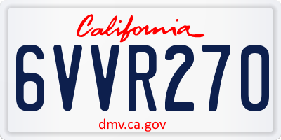 CA license plate 6VVR270