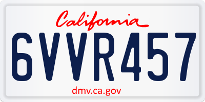 CA license plate 6VVR457