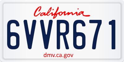 CA license plate 6VVR671