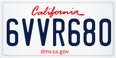 CA license plate 6VVR680