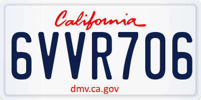 CA license plate 6VVR706
