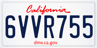 CA license plate 6VVR755