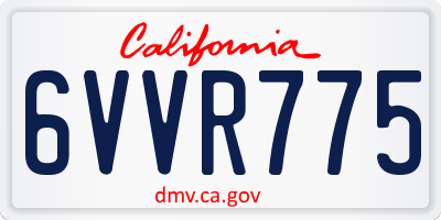 CA license plate 6VVR775