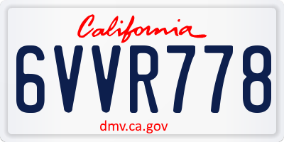 CA license plate 6VVR778