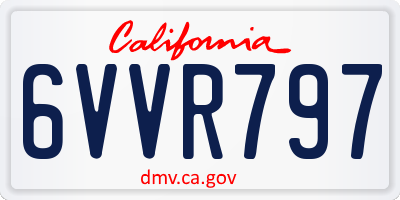 CA license plate 6VVR797