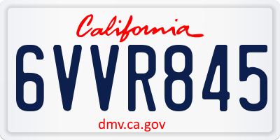 CA license plate 6VVR845