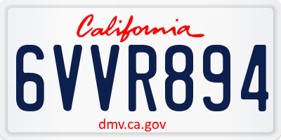 CA license plate 6VVR894