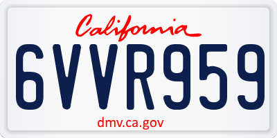 CA license plate 6VVR959