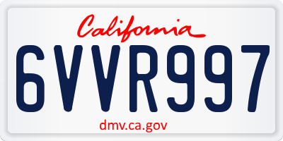 CA license plate 6VVR997