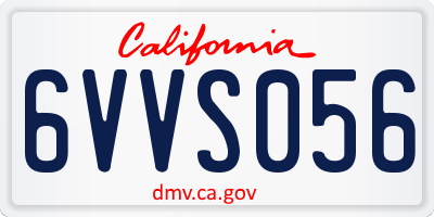 CA license plate 6VVS056