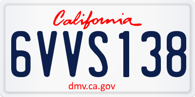 CA license plate 6VVS138