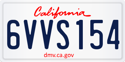 CA license plate 6VVS154