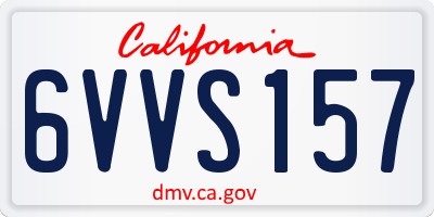 CA license plate 6VVS157
