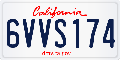 CA license plate 6VVS174