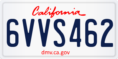 CA license plate 6VVS462