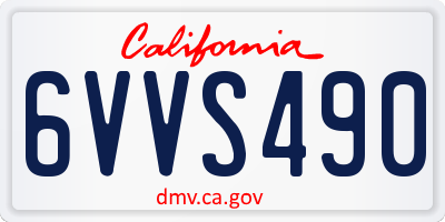 CA license plate 6VVS490