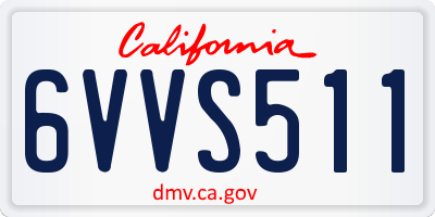 CA license plate 6VVS511