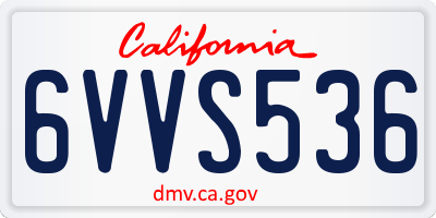 CA license plate 6VVS536