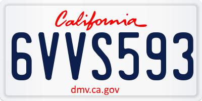 CA license plate 6VVS593