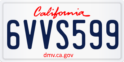 CA license plate 6VVS599