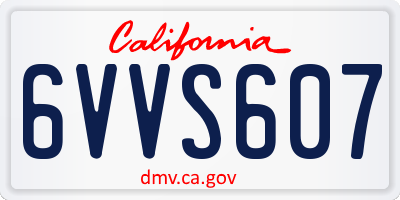 CA license plate 6VVS607