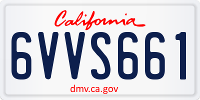 CA license plate 6VVS661