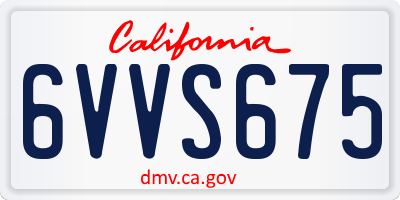 CA license plate 6VVS675