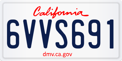 CA license plate 6VVS691