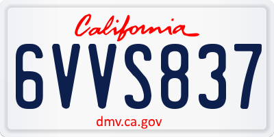 CA license plate 6VVS837