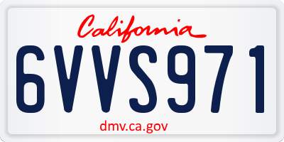 CA license plate 6VVS971