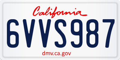 CA license plate 6VVS987