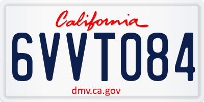 CA license plate 6VVT084