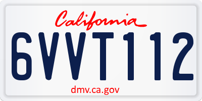 CA license plate 6VVT112
