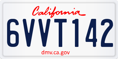 CA license plate 6VVT142