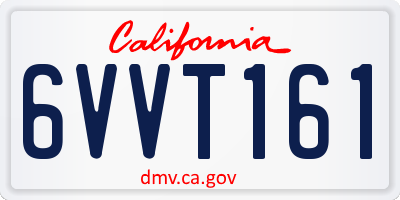 CA license plate 6VVT161