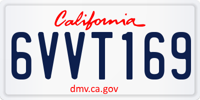 CA license plate 6VVT169