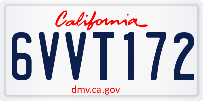 CA license plate 6VVT172