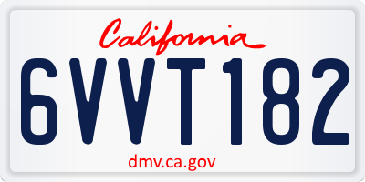 CA license plate 6VVT182