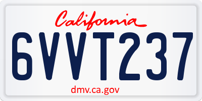 CA license plate 6VVT237