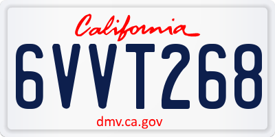 CA license plate 6VVT268