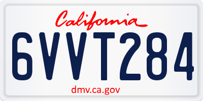 CA license plate 6VVT284