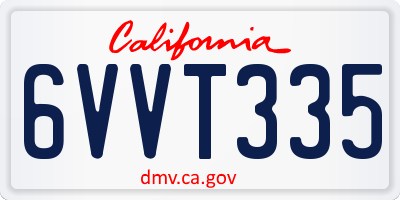 CA license plate 6VVT335