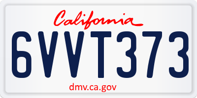 CA license plate 6VVT373