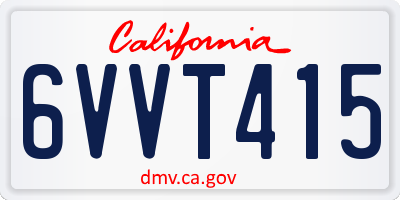 CA license plate 6VVT415