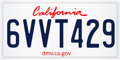 CA license plate 6VVT429