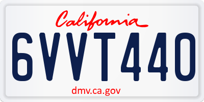 CA license plate 6VVT440