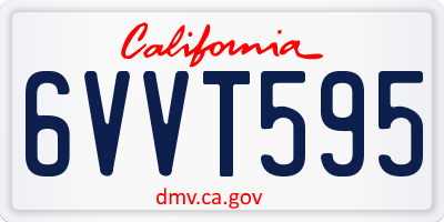 CA license plate 6VVT595