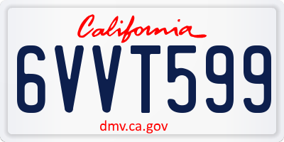 CA license plate 6VVT599