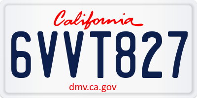 CA license plate 6VVT827