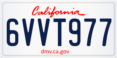 CA license plate 6VVT977